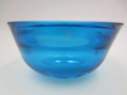 Sapphire blue flat rim poli seguso era sommerso art glass bowl murano geode - Image 6