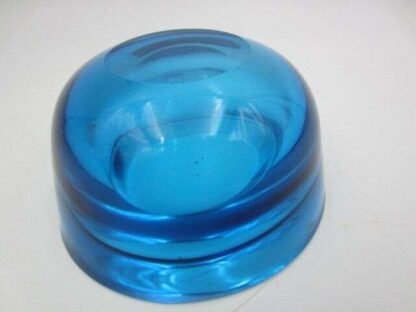 Sapphire blue flat rim poli seguso era sommerso art glass bowl murano geode - Image 10