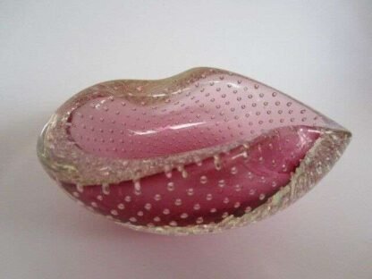 Archimede seguso murano art glass pink bullicante bubble bowl 1960s - Image 2