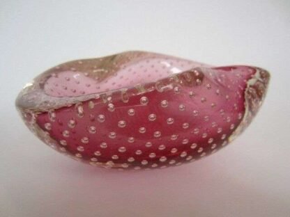 Archimede seguso murano art glass pink bullicante bubble bowl 1960s - Image 5