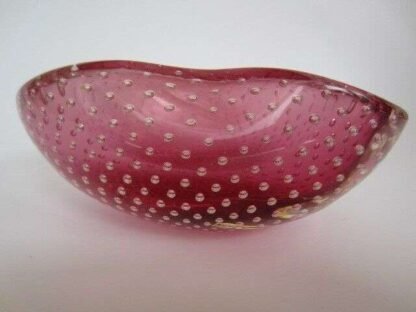 Archimede seguso murano art glass pink bullicante bubble bowl 1960s - Image 9