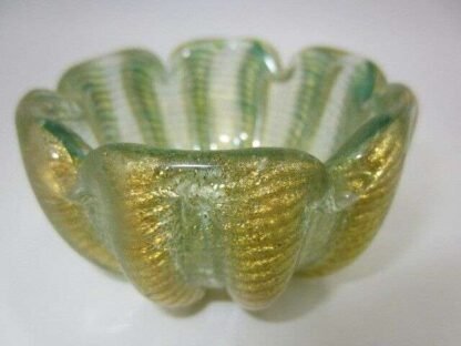 1950s barovier & toso murano italy cordonato d'oro art glass bowl - Image 2