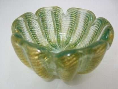 1950s barovier & toso murano italy cordonato d'oro art glass bowl - Image 3