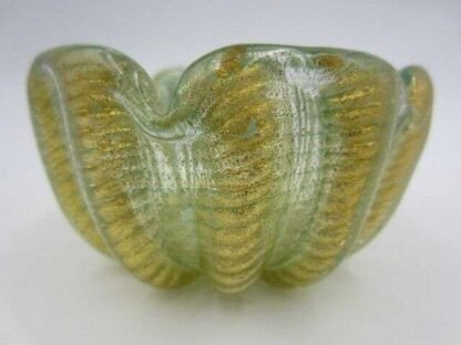 1950s barovier & toso murano italy cordonato d'oro art glass bowl - Image 9