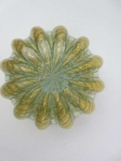 1950s barovier & toso murano italy cordonato d'oro art glass bowl - Image 8