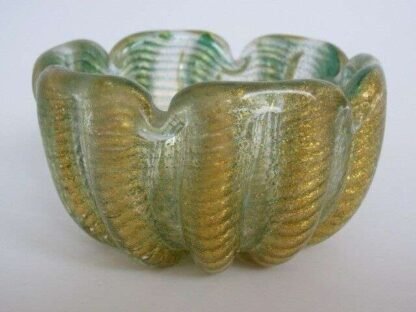 1950s barovier & toso murano italy cordonato d'oro art glass bowl - Image 14