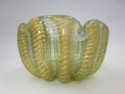 1950s barovier & toso murano italy cordonato d'oro art glass bowl - Image 12