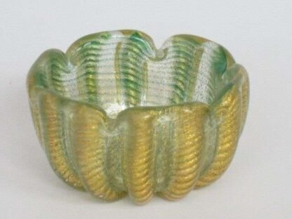 1950s barovier & toso murano italy cordonato d'oro art glass bowl - Image 13