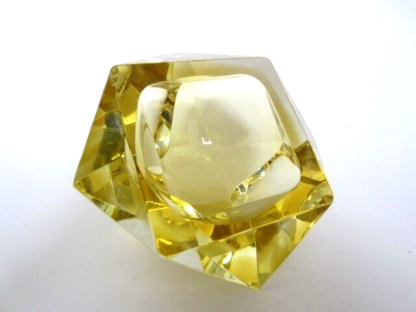 Flavio poli gold & amber sommerso diamond faceted murano glass bowl