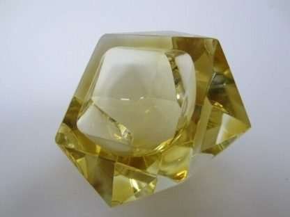 Flavio poli gold & amber sommerso diamond faceted murano glass bowl - Image 2