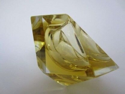 Flavio poli gold & amber sommerso diamond faceted murano glass bowl - Image 7