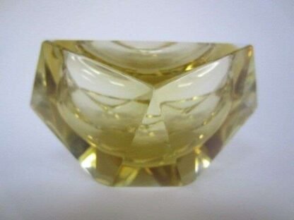 Flavio poli gold & amber sommerso diamond faceted murano glass bowl - Image 5