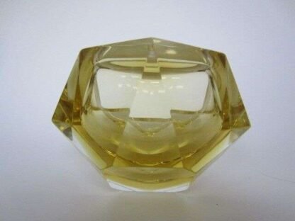 Flavio poli gold & amber sommerso diamond faceted murano glass bowl - Image 8