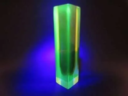 Column vase purple amber glowing green block cut murano sommerso art glass - Image 14