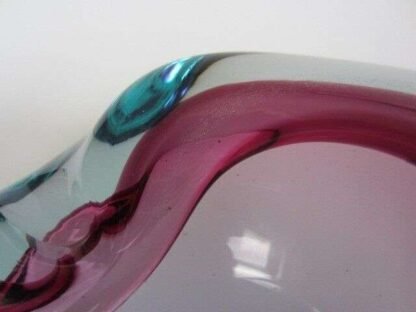 Archimede seguso purple and blue murano sommerso freeform glass bowl 1960s - Image 2