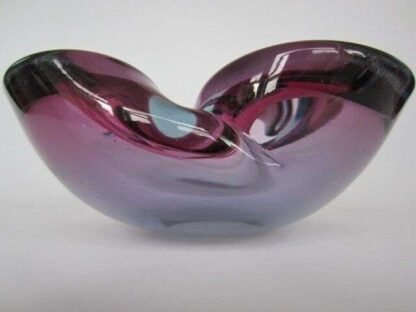 Archimede seguso purple and blue murano sommerso freeform glass bowl 1960s - Image 5