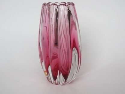 Archimede seguso vetri d'arte murano sommerso barbie pink italian art glass vase w/label c50s rare - Image 8