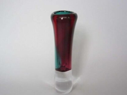 Hand blown bohemia glass art glass vase red and turquiose lead-free crystal - Image 8