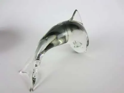 Leaping grey dolphin figurine sculpture Italian sommerso art glass V NASON and C - Image 2