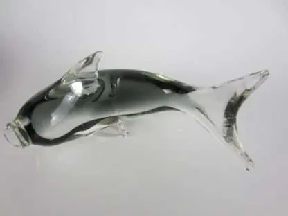 Leaping grey dolphin figurine sculpture Italian sommerso art glass V NASON and C - Image 4