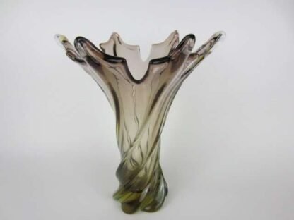 Murano Twisted Poli Seguso pinky brown 1960s art glass vase - Image 3