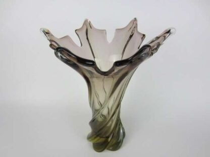 Murano Twisted Poli Seguso pinky brown 1960s art glass vase