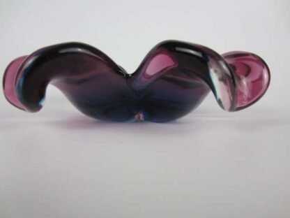 Seguso purple and blue Murano sommerso lucky 4 Leaf clover Shape Bowl Dish 60s - Image 5