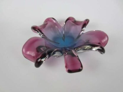 Seguso purple and blue Murano sommerso lucky 4 Leaf clover Shape Bowl Dish 60s - Image 6