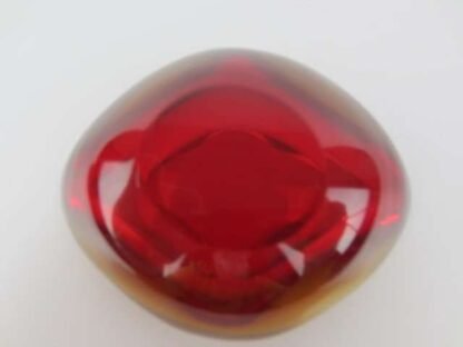 Murano seguso poli sommerso red & golden amber star shaped glass geode bowl - Image 2