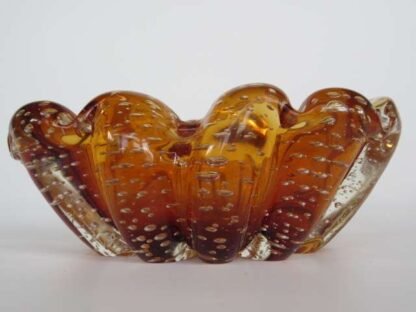 1950s alfredo barbini handmade murano glass sommerso bullicante bowl caramel - Image 6