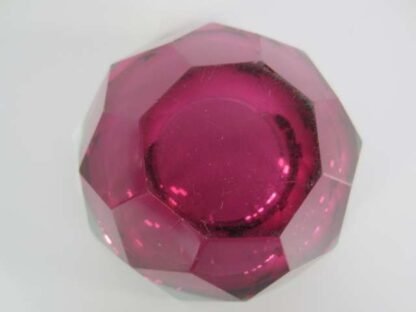 Murano honeycomb faceted pink diamond cut round bowl - Image 6