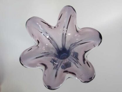 Murano poli seguso era pink blue 1960s art glass flower vase - Image 5