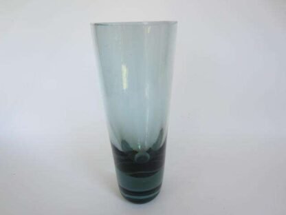 Tall scandinavian mid-century holmgaard vase per lütken handmade clear blue - Image 3