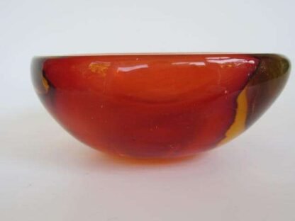 Murano seguso poli sommerso pink & golden amber pear shaped glass geode bowl - Image 9