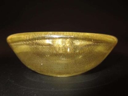 Murano seguso polveri italian 24k gold art glass shell bowl vintage handcrafted - Image 3