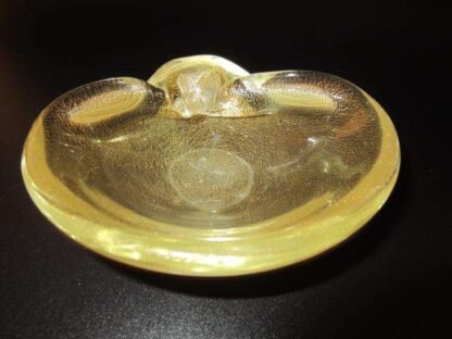 Murano seguso polveri italian 24k gold art glass shell bowl vintage handcrafted - Image 4