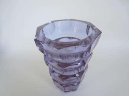 Hoffmann for moser facet cut alexandrite czech crystal art glass vase - Image 5