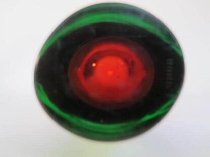 Vintage murano poli seguso era sommerso bud vase in apple green and cherry red - Image 8