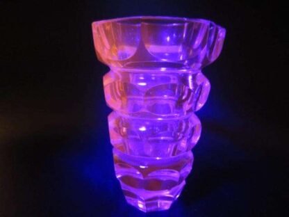 Hoffmann for moser facet cut alexandrite czech crystal art glass vase - Image 9