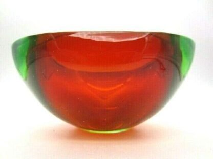 Huge xl murano sommerso geode art glass bowl red yellow blue glowing uv 1.2kg - Image 4