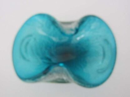 Murano sommerso bowtie bowl clear blue and silver mid-century italian design - Image 7