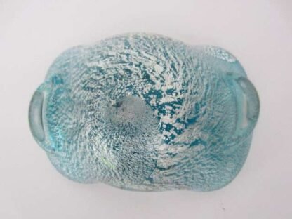 Murano sommerso bowtie bowl clear blue and silver mid-century italian design - Image 8