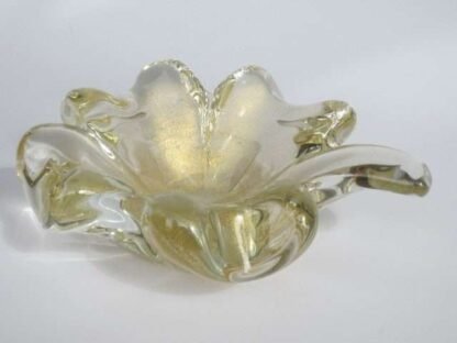 Archimede seguso lucky four leaf clover bowl 24k gold flecks polvere d'oro  60s - Image 3