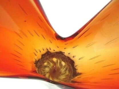 Murano 41cm tall red amberina venus fly trap sommerso art glass vase c1950s - Image 6