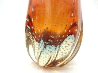 Murano 41cm tall red amberina venus fly trap sommerso art glass vase c1950s - Image 7