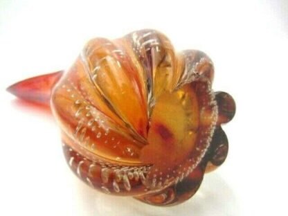 Murano 41cm tall red amberina venus fly trap sommerso art glass vase c1950s - Image 9