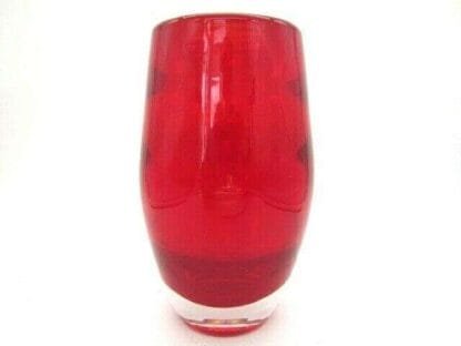 Barrel-shaped ruby 9596 vase Whitefriars 1960's British art glass - Image 3