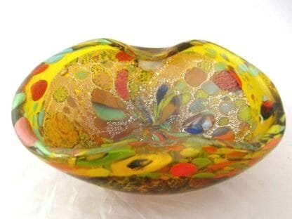 Murano Arte Vetraria Muranese Tutti Frutti yellow glass bowl Ferro/Nason - Image 3