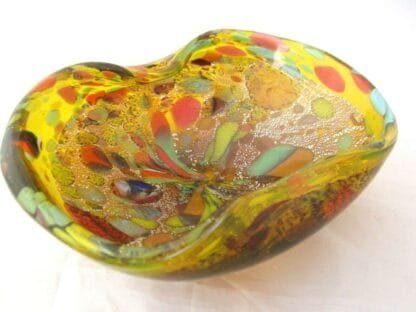 Murano Arte Vetraria Muranese Tutti Frutti yellow glass bowl Ferro/Nason