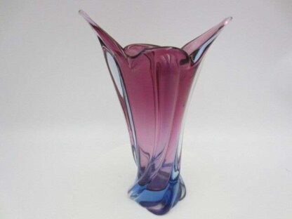 Murano purple and blue sommerso art glass vase poli seguso era twisted body - Image 6